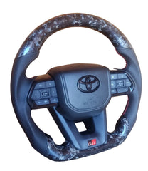 Toyota VX300 GR Forged Carbon Leather Steering Wheel - Red Stitch