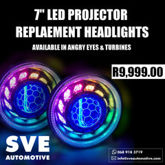 7" LED Round Projector Headlights - Turbines