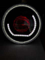7" LED Round Projector Headlights-Angry Eyes