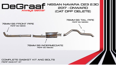 Nissan Navara D23 2.3 - 2017 (Cat DPF Delete) De Graaf Exhaust