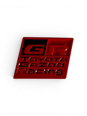 GR TOYOTA GAZOO RACING Badge Red & Black Aluminium