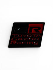 GR TOYOTA GAZOO RACING Badge Red & Black Aluminium
