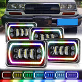 4x6 Inch RGB Headlights Suitable for 80 Series Cruiser SET OF 4