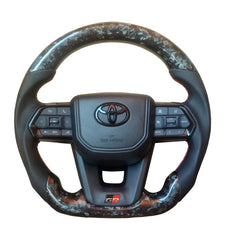 Toyota VX300 GR Forged Carbon Leather Steering Wheel - Red Stitch