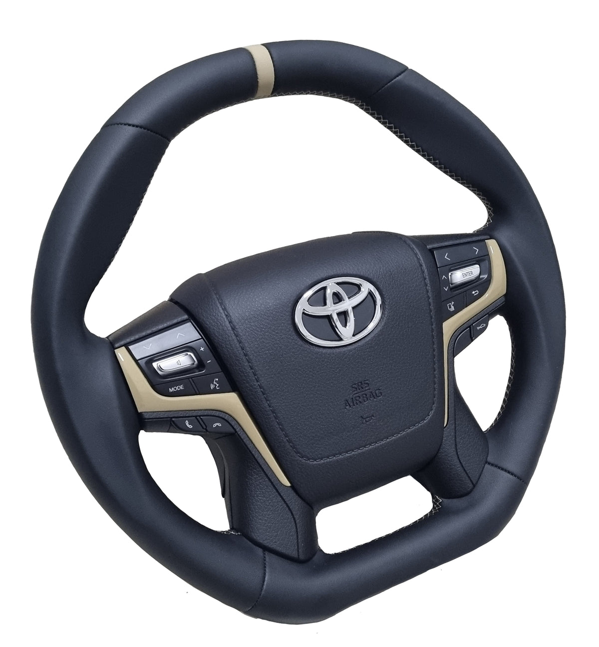 Toyota VX200 Sandy Beige Black Leather Steering Wheel