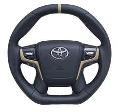 Toyota VX200 Sandy Beige Black Leather Steering Wheel