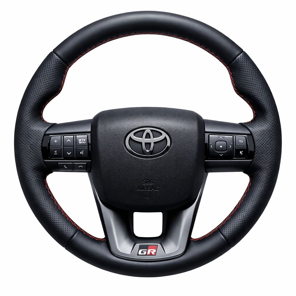Toyota Hilux Full Leather Red Stitch GR Steering Wheel