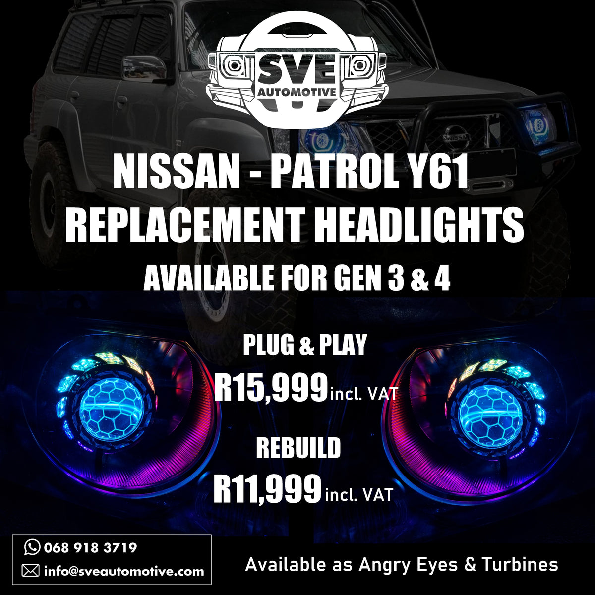Nissan Patrol Y61 Gen 3 Replacement Headlights