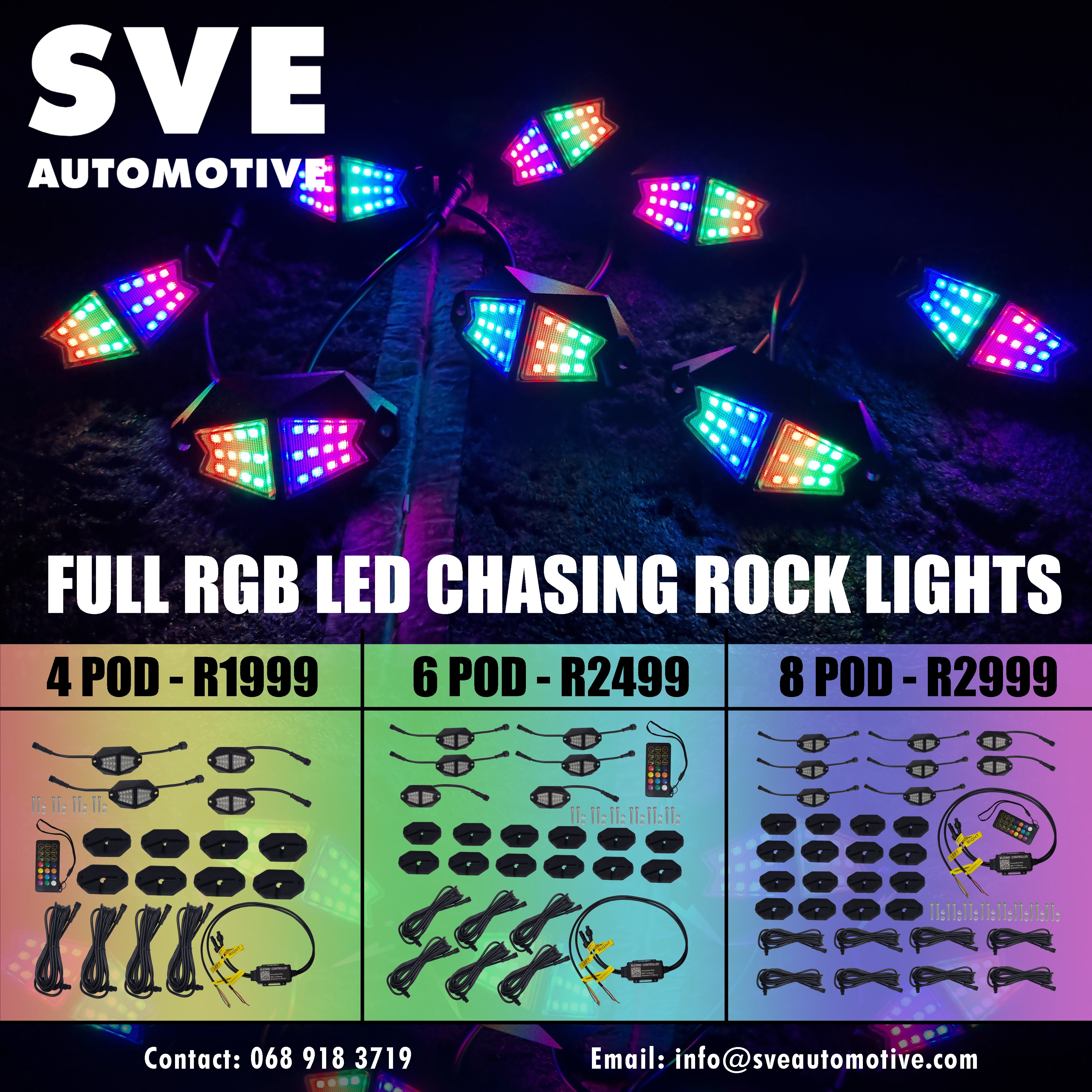 Full RGB LED Chasing Rock Lights
