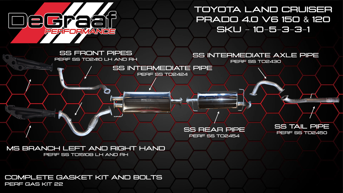 Toyota 4.0 V6 Prado De Graaf Exhaust