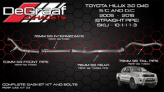 Toyota Hilux D4D Straight Pipe Exhaust System