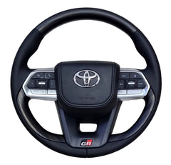 Toyota VX300 GR Wood Grain Steering Wheel Black Leather Silver Trim