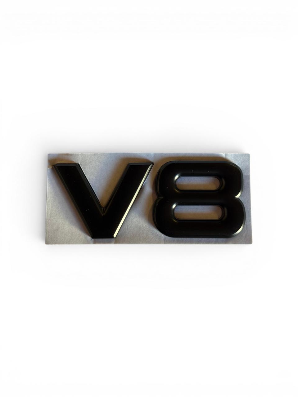 V8 Badge Black Aluminium