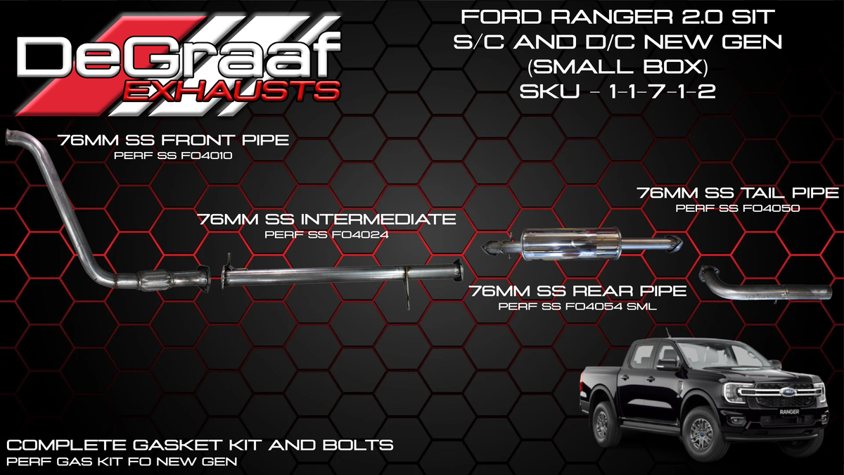 Ford Ranger Single Turbo Std De graaf Exhaust